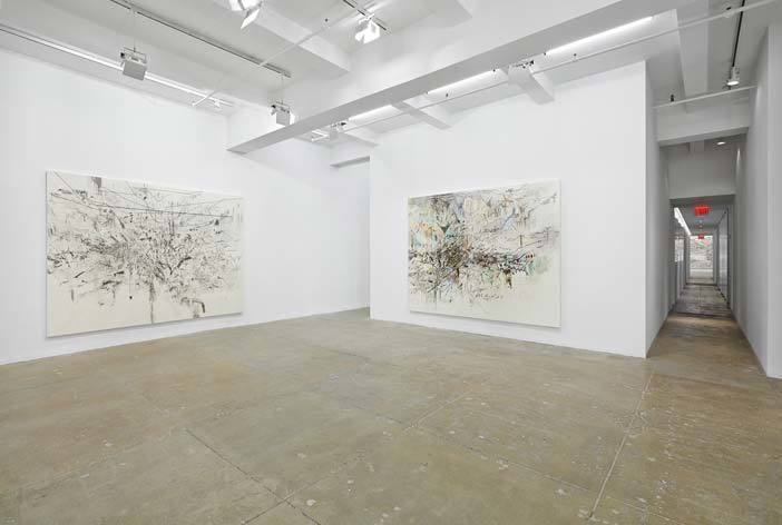 Julie Mehretu, LIMINAL SQUARED, Installation View, Marian Goodman Gallery, New York, May 11 - June 22, 2013 Julie Mehretu, LIMINAL SQUARED, Installation View, Marian Goodman Gallery, New York, May 11 - June 22, 2013