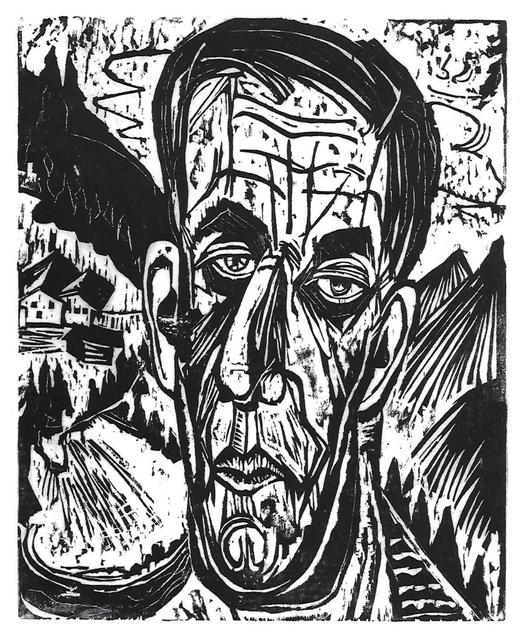 , '"Portrait of Henry Van de Velde between Mountains",' 1917, Alice Adam Ltd.