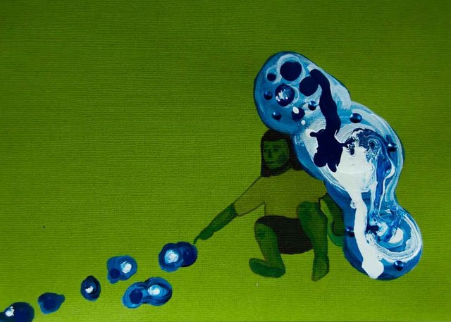 Tiz Creel, ‘If we could hang out with microbes’, 2020, Painting, Mixed media on paper, SEAGER