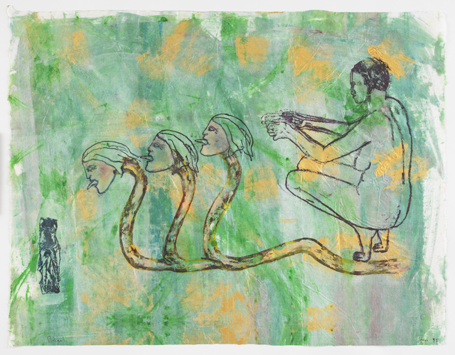 Nancy Spero, ‘Ritual’, 1992, Print, Ink and handprinting on paper, MCA Chicago Benefit Auction