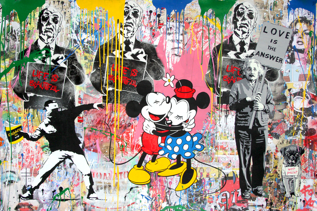 Mr. Brainwash, ‘Einstein, Thrower and Mickey & Minnie’, 2018, Galerie de Bellefeuille