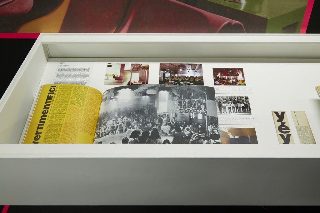 Installation view of Radical Disco: Architecture and Nightlife in Italy, 1965-1975 8 December 2015 – 10 January 2016, Institute of Contemporary Arts London (ICA). Photograph by Ben Westoby. Installation view of Radical Disco: Architecture and Nightlife in Italy, 1965-1975 8 December 2015 – 10 January 2016, Institute of Contemporary Arts London (ICA). Photograph by Ben Westoby.
