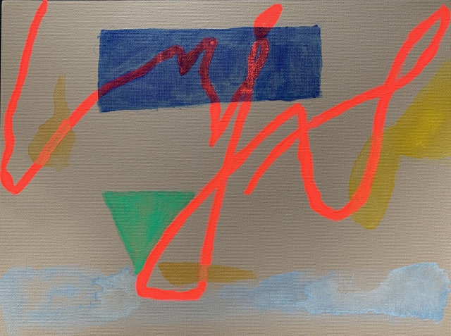 Lj., ‘study 2 - Miami - welcome to this city’, 2021, Painting, Gouache and watercolor on canvas, 917 Fine Arts