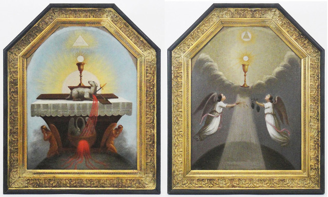 Anonymous | Ancient Masonic, Rosicrucian, Religious pair of paintings ...