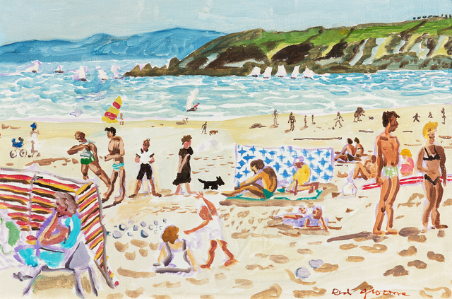 Red Grooms, ‘French Beach Scene’, 1980, Painting, Oil on canvas, Hindman