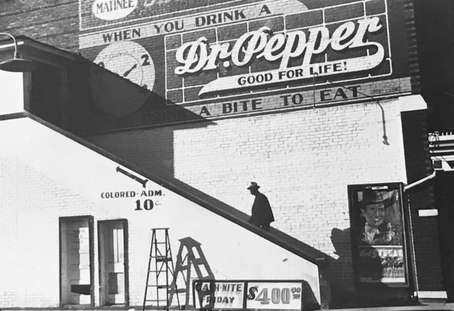 Marion Post Wolcott, ‘Man Entering Movie Theatre by 'Colored' Entrance, Belzoni, Mississippi, in the Delta Area’, 1939, Photography, Silver gelatin print, printed later, Elizabeth Houston Gallery