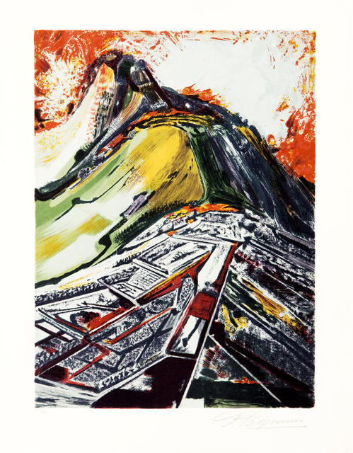 David Alfaro Siqueiros, ‘Vista Aerea de la serie Mountain Suite (Arial View from the series Mountain Suite)’, 1969, Print, Lithograph on paper (Portfolio of 10), Museum of Latin American Art, Long Beach