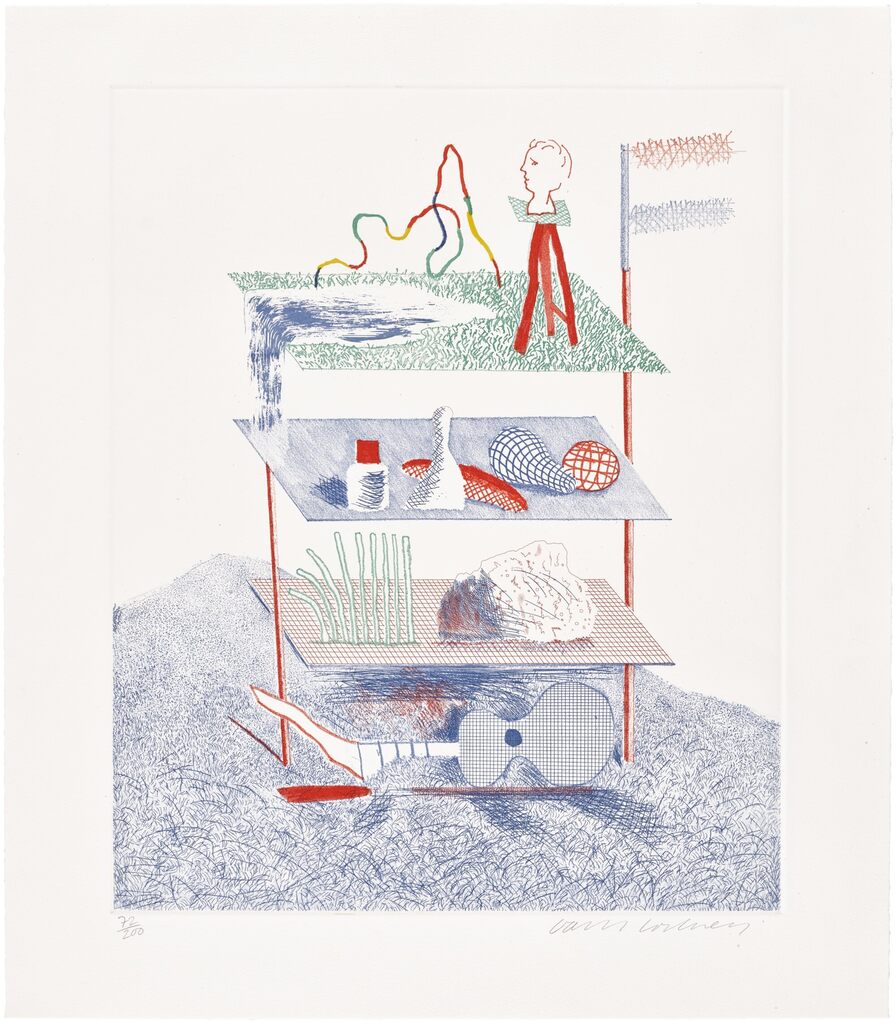 David Hockney - Serenade, plate 19 from The Blue Guitar (S.A.C. 217, M.C.A.T. 196)