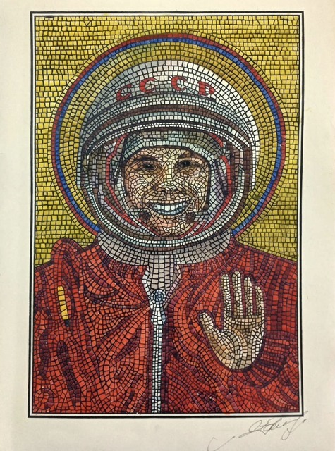 Anatoly Gankevich, ‘ «With god»’, 2019, Drawing, Collage or other Work on Paper, Technique silk screen printing, watercolor., Port agency