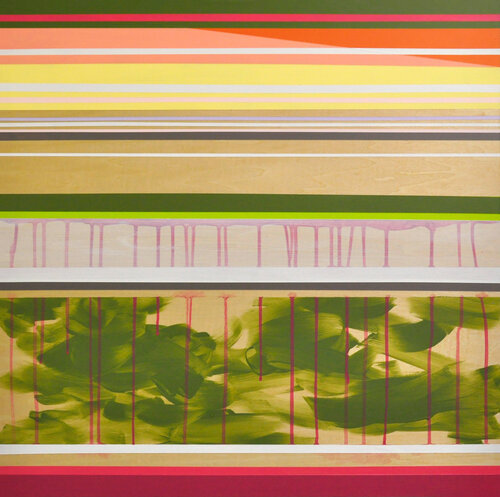 Michele Kishita, ‘Camellia Rain’, 2018, Painting, Latex on birch panel, InLiquid