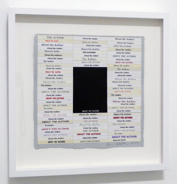 Buzz Spector, ‘About the Author 3’, 2014, Bruno David Gallery