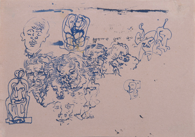 Salvador Dalí, ‘Étude d'un groupe de têtes d'hommes, d'une tête de lion et de couples’, ca. 1929-1930, HELENE BAILLY GALLERY