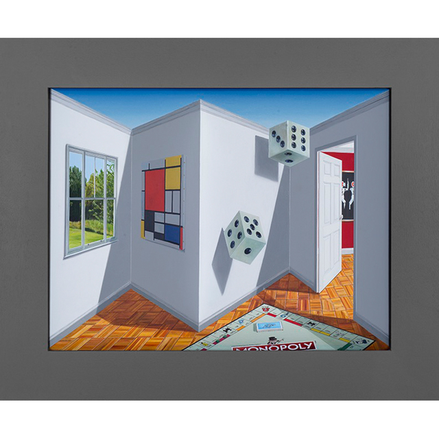 Patrick Hughes, ‘A Throw of the Dice’, 2020, Painting, Oil on board construction, Adelson Galleries