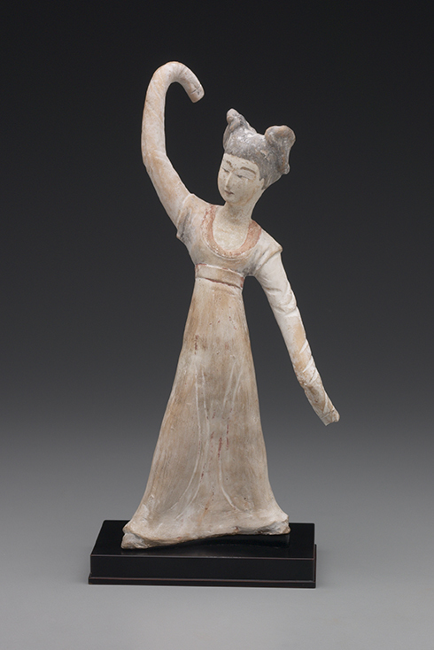 Dancer, China, Tang dynasty, 7th century c.e. Earthenware with slip and traces of pigment. Yale University Art Gallery, University Purchase Dancer, China, Tang dynasty, 7th century c.e. Earthenware with slip and traces of pigment. Yale University Art Gallery, University Purchase