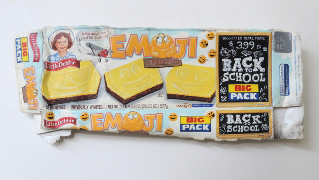 Tom Pfannerstill, ‘Little Debbie Emoji’, Sculpture, Acrylic on basswood, Louis K. Meisel Gallery