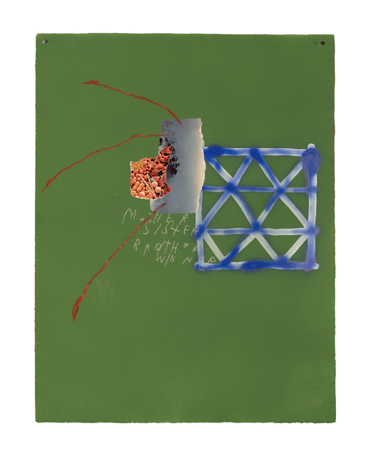 Jackie Riccio, ‘Mother, Sister, Brother, Winner’, 2020, Drawing, Collage or other Work on Paper, Spray paint, gouache, neopastel on paper, Richard Levy Gallery