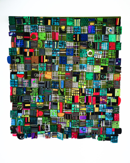 Patrick Tagoe-Turkson, ‘Bianca ’, 2019, Mixed Media, Recycling of found flip-flops and yarns on suede, Out of Africa Gallery