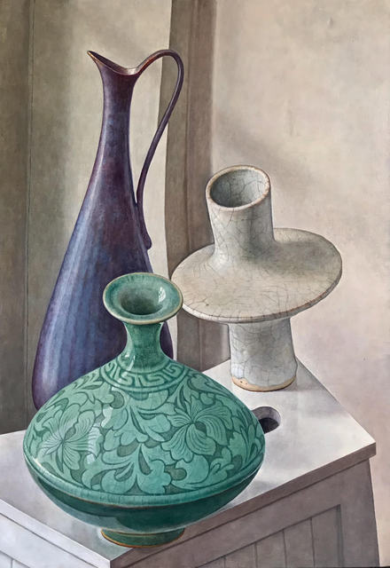 Michael Taylor (b. 1952), ‘Three Pots’, 2020, Painting, Oil on canvas, Waterhouse & Dodd