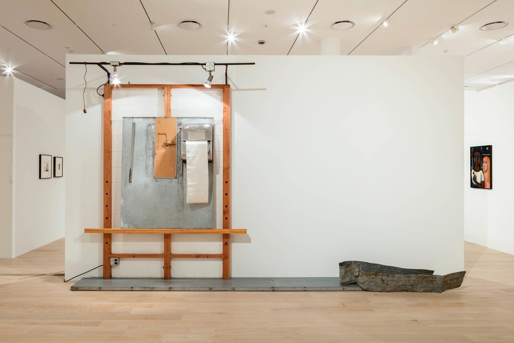Edward Kienholz and Nancy Reddin Kienholz, White Easel with Wooden Hand, 1978. Mixed media. Courtesy the artist and L.A. Louver, Venice, California. Installation view: "The Everywhere Studio," Institute of Contemporary Art, Miami, Dec 1, 2017–Feb 26, 2018. Photo: Fredrik Nilsen Studio. Edward Kienholz and Nancy Reddin Kienholz, White Easel with Wooden Hand, 1978. Mixed media. Courtesy the artist and L.A. Louver, Venice, California. Installation view: "The Everywhere Studio," Institute of Contemporary Art, Miami, Dec 1, 2017–Feb 26, 2018. Photo: Fredrik Nilsen Studio.