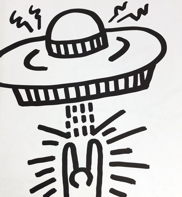 Keith Haring, ‘Keith Haring (untitled) spaceship lithograph 1982 ’, 1982, Lot 180