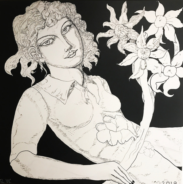 Adrian Wiszniewski, ‘Woman with Flower’, 2019, Long & Ryle