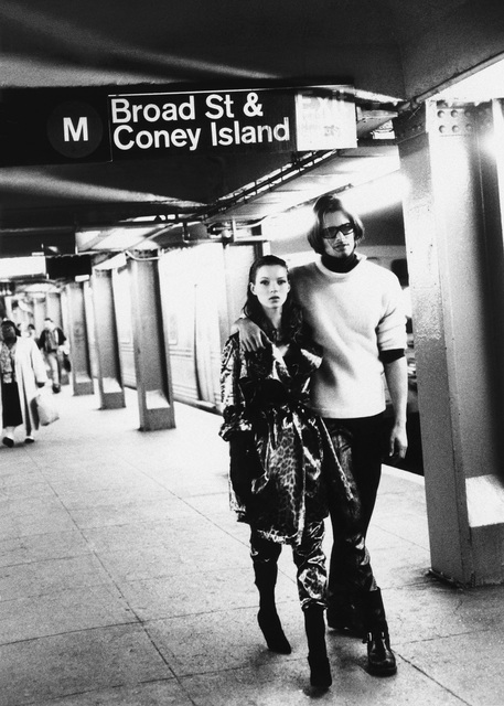 Stephanie Pfriender Stylander, ‘Kate Moss and Marcus Schenkenberg, Harper's Bazaar Uomo, New York’, 1992, Photography, Archival Pigment Print, Staley-Wise Gallery