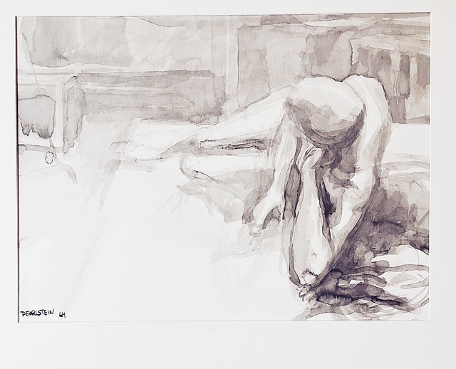 Philip Pearlstein, ‘Untitled nude’, 1964, Drawing, Collage or other Work on Paper, Original Watercolor on paper. Signed. Dated. Framed., Alpha 137 Gallery