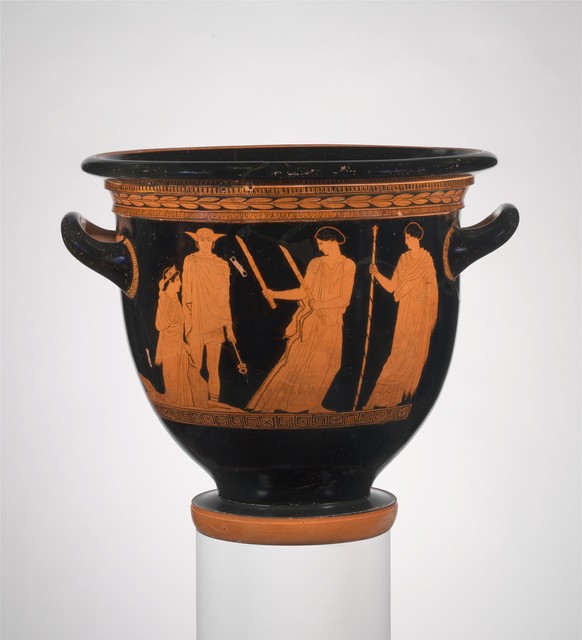Attributed to the Persephone Painter, ‘Terracotta bell-krater (bowl for mixing wine and water)’, ca. 440 B.C., The Metropolitan Museum of Art