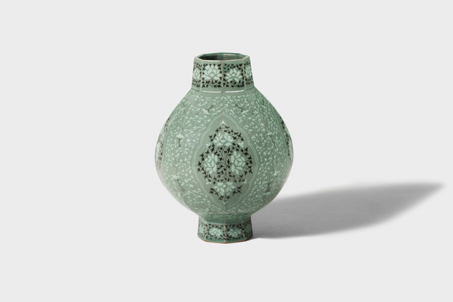 Kwang-yeol Yu, ‘Celadon Octagonal Bottle with Inlaid Cloud, Peony and Scrolled Design’, 2006, Gallery LVS