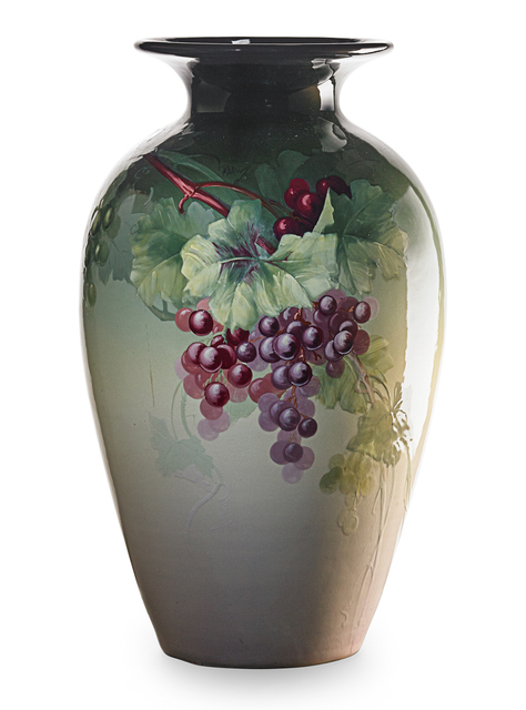 Charles Chilcote Weller Pottery Eocean Floor Vase With Grapes