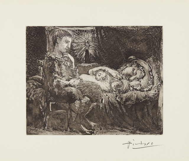 Pablo Picasso, ‘Garçon et dormeuse à la chandelle (Boy and Sleeping Woman by Candlelight), plate 26 from La Suite Vollard’, 1934, Phillips