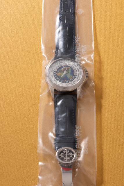 Patek Philippe, ‘A very fine and rare white gold world time wristwatch with cloisonné enamel dial, Certificate of Origin, presentation box and Tiffany & Co. packaging, factory sealed’, Circa 2013, Fashion Design and Wearable Art, 18K white gold, Phillips