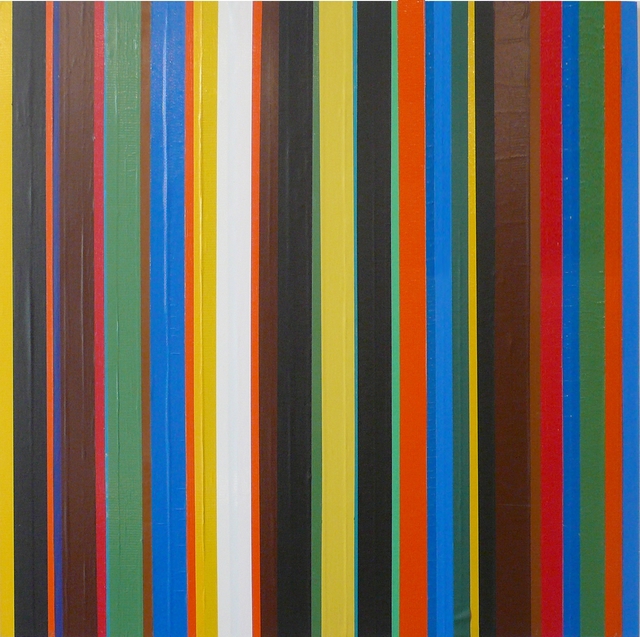 Francisco Sobrino, ‘Sin título (Panel 1)’, 2010, Mixed Media, Cintas autoadhesivas sobre tabla, Museo de Arte Contemporáneo de Buenos Aires