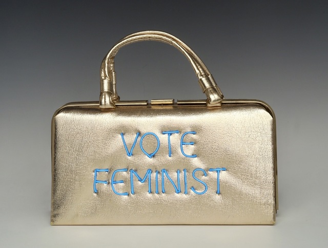 Michele Pred, ‘Vote Feminist’, 2019, Sculpture, Electroluminescent Wire on Vintage purse, projects+gallery