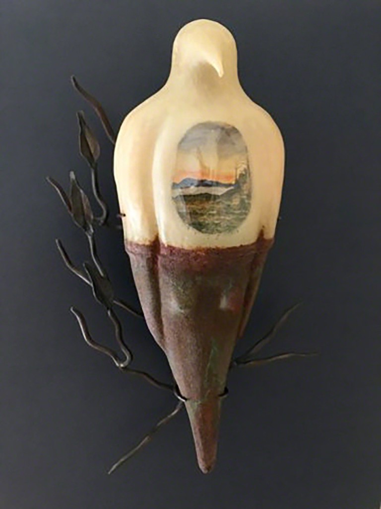 Jeanne Brennan, Untitled, Sculpture: blown glass, patina, bronze and mixed medium, 20"x11"x8" Jeanne Brennan, Untitled, Sculpture: blown glass, patina, bronze and mixed medium, 20"x11"x8"