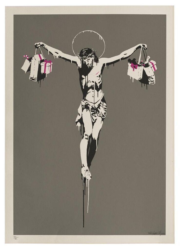 Banksy - Christ with Shopping