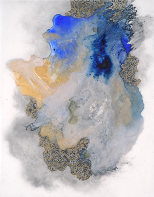 Hedieh Javanshir Ilchi, ‘Ashen lands and blue skies 4’, 2019, Drawing, Collage or other Work on Paper, Acrylic and graphite on Mylar, Hemphill Artworks