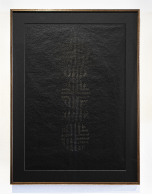 Amina Ahmed, ‘Pitch Prieta Knot of Echo’, 2012, Drawing, Collage or other Work on Paper, Etched drawing on black coated paper, Jhaveri Contemporary