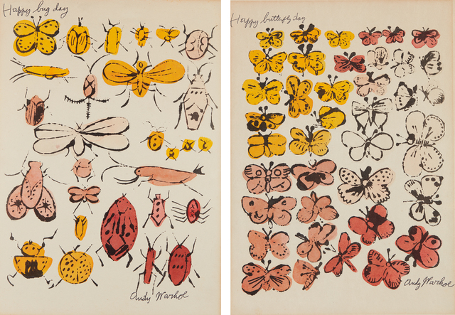 Andy Warhol, ‘Happy Bug Day; and Happy Butterfly Day’, 1955, Phillips