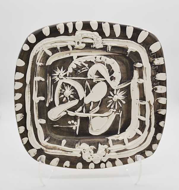 Pablo Picasso, ‘Still Life With Spoon (A.R. 165) ’, 1952, Design/Decorative Art, Partially glazed white ceramic dish painted in grey and white, Off The Wall Gallery