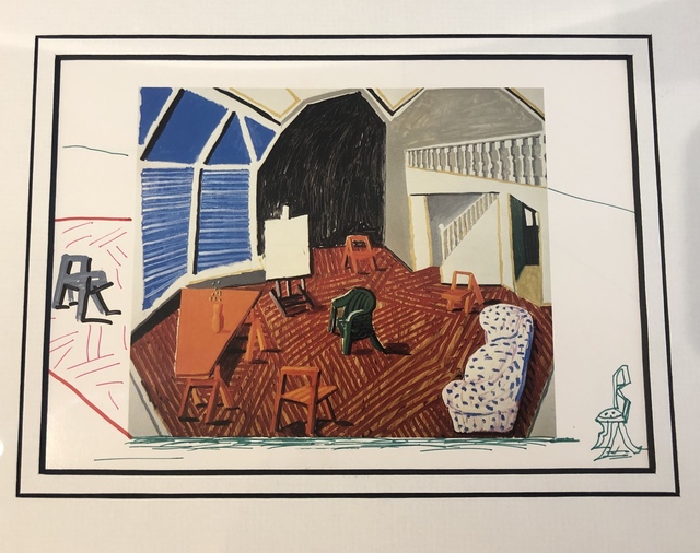 David Hockney, ‘PEMBROKE STUDIO INTERIOR WITH TWO HAND DRAWN CHAIRS’, 1988, Mr & Mrs Clark’s