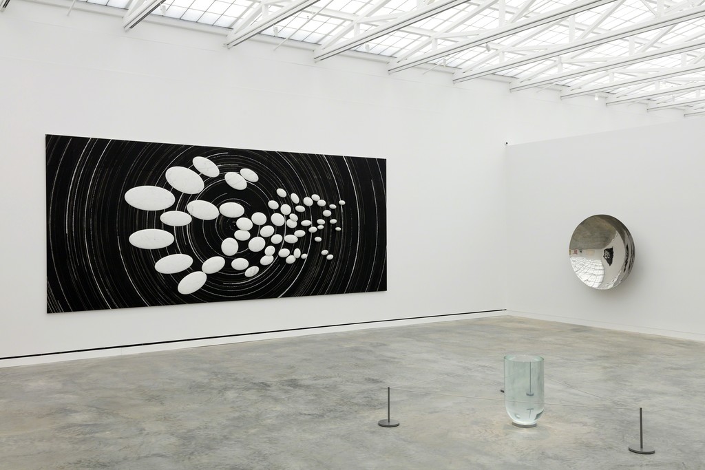 Installation view, Margherita Stein: Rebel With a Cause, Magazzino Italian Art. Marco Bagnoli, Le stelle ruotate al Polo, 2011; Remo Salvadori, Lente liquida, 1998; Marco Bagnoli, Janua Coeli, 1988-1992. Photograph by Marco Anelli © 2017. Installation view, Margherita Stein: Rebel With a Cause, Magazzino Italian Art. Marco Bagnoli, Le stelle ruotate al Polo, 2011; Remo Salvadori, Lente liquida, 1998; Marco Bagnoli, Janua Coeli, 1988-1992. Photograph by Marco Anelli © 2017.