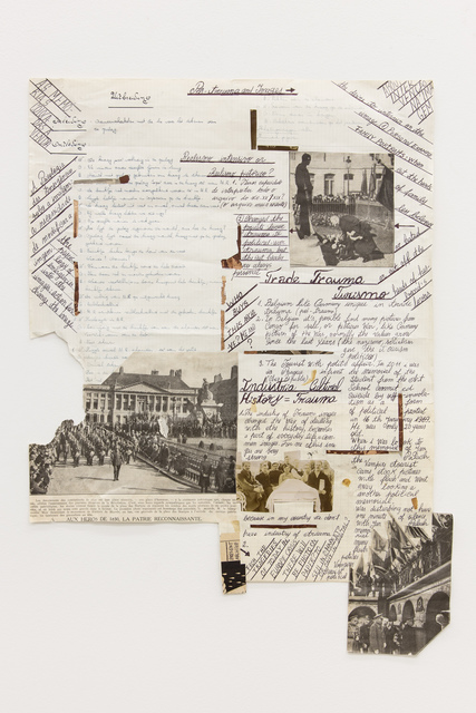 Carla Filipe, ‘“Comer papel mastigado - o desejo de compreender o velho continente para cuspir a sua história / Eating chewed paper - the desire to understand the old continent to spit its story" Untitled 43’, 2014, Drawing, Collage or other Work on Paper, Collage, pen on paper, Múrias Centeno