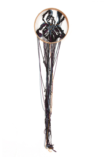 Johanne Allard, ‘Black Iris III’, 2018, Textile Arts, Mixed media embroidery, Artscoops