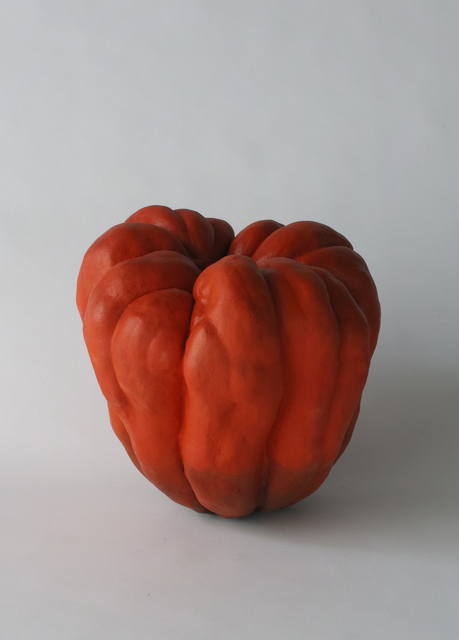 Katsumata Chieko, ‘Biomorphic sculpture in the form of a pumpkin with matte glazes in red and black’, 2015, Joan B. Mirviss Ltd.