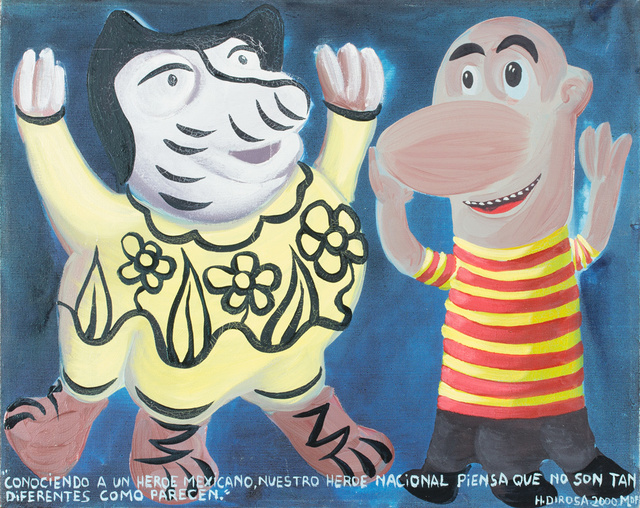 Hervé Di Rosa, ‘Conociendo a un Héroe Mexicano, nuestro Héroe Nacional piensa que no son tan diferentes como parecen’, 2000, Odalys