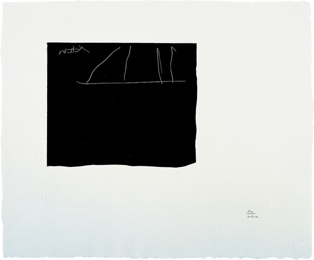 Robert Motherwell, ‘Black Flag’, 1983, Print, Etching on Georges Duchene Hawthorne of Larroque handmade paper, Edition of 42, Bernard Jacobson Gallery