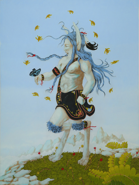 Rabbett Before Horses Strickland, ‘Nanabozhoo with Butterflies’, 2016, Joseph Nease Gallery