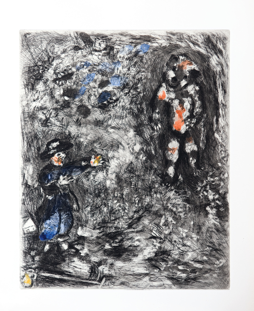 Marc Chagall, ‘The Bear and the Amateur Gardener’, 1952, Print, Etching with hand colouring, Goldmark Gallery