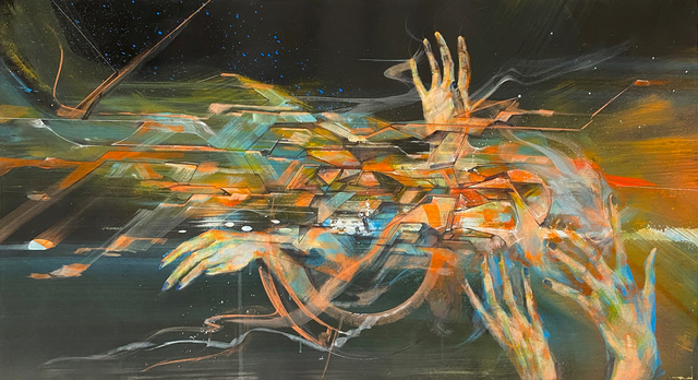 .EPOD, ‘MUTHASHIP 1’, 2018, Painting, Spray paint, Acrylic and Ink on paper. (Framed), AURUM GALLERY